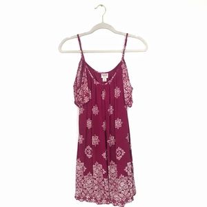 Mossimo Cold Shoulder Boho Print Mini Dress Medium
